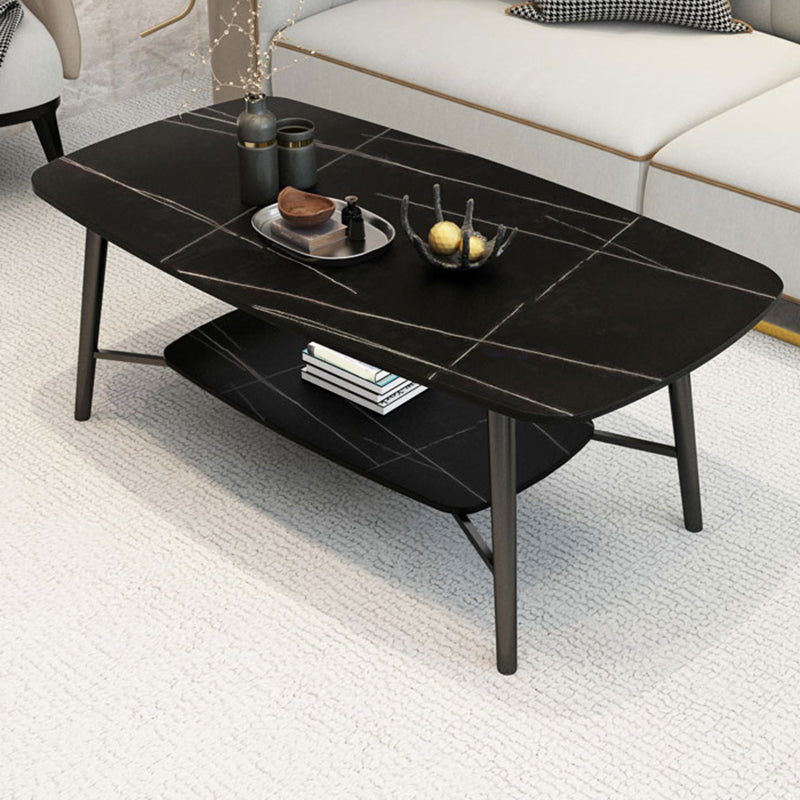 4 Legs Coffee Table Shelf Included Rectangular Cocktail Table