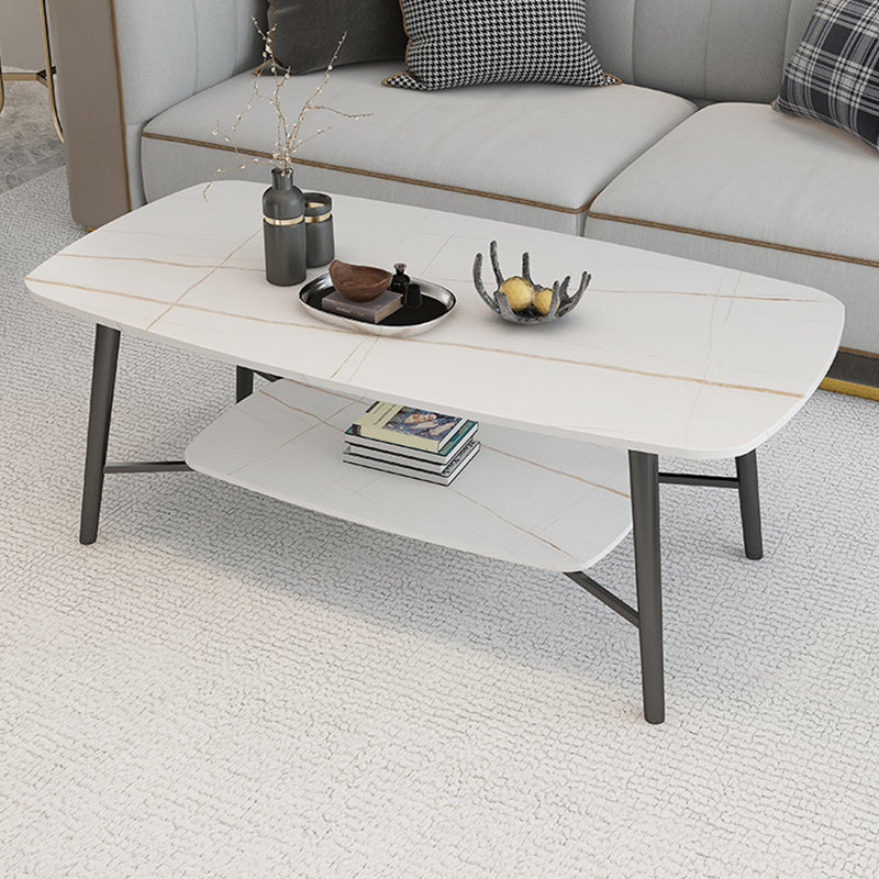 4 Legs Coffee Table Shelf Included Rectangular Cocktail Table