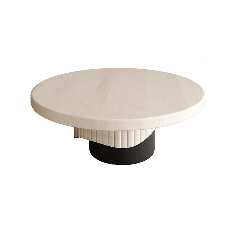 Nordic Wood Pedestal Coffee Table Macaroon Round Nesting Coffee Table