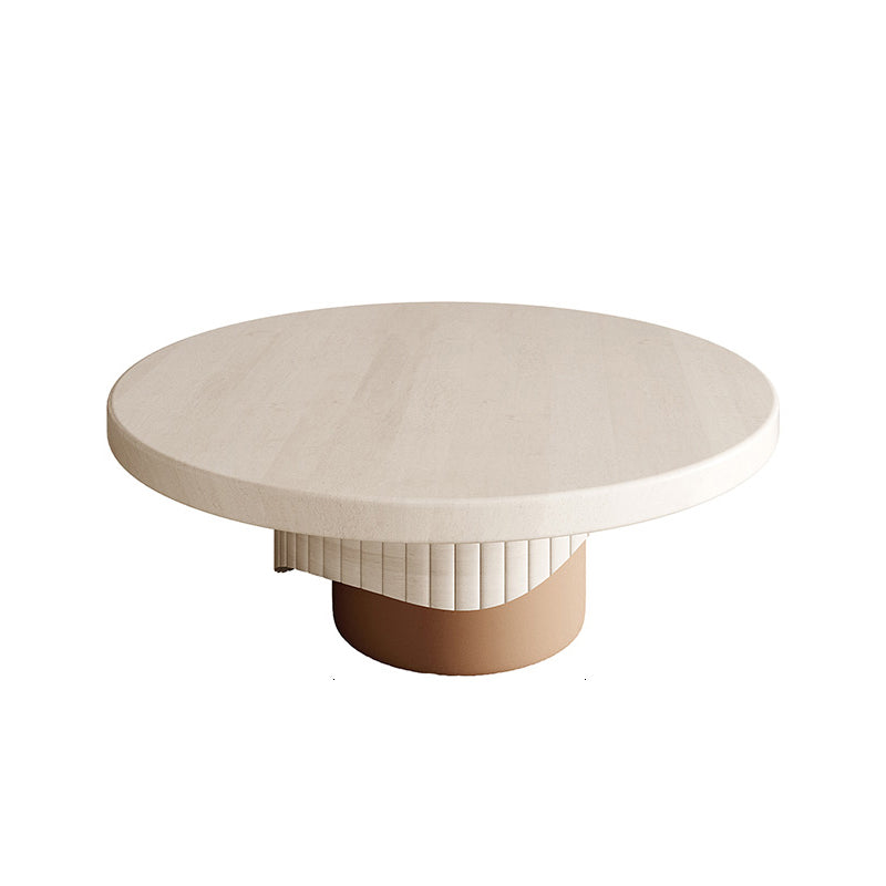Nordic Wood Pedestal Coffee Table Macaroon Round Nesting Coffee Table