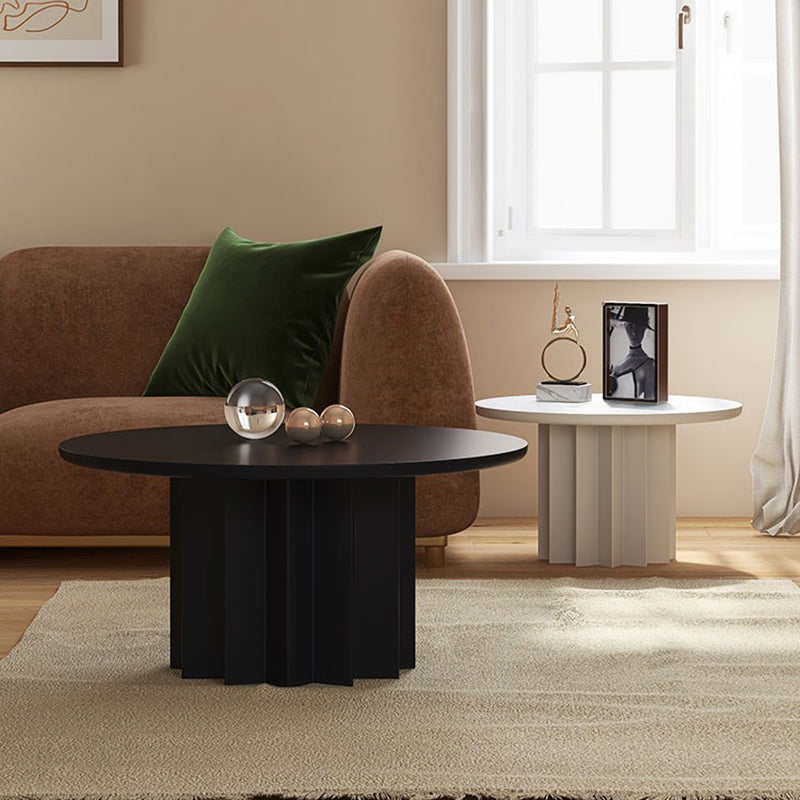Scandinavian Dia 23.6"/31.5" Cocktail Table, Wooden Pedestal Coffee Table