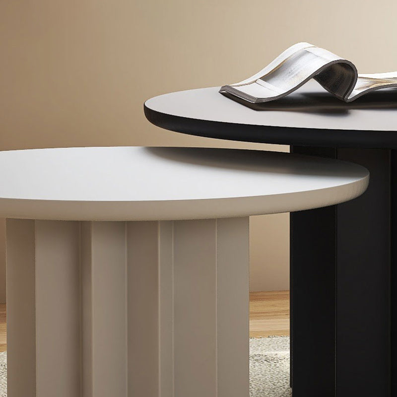 Scandinavian Dia 23.6"/31.5" Cocktail Table, Wooden Pedestal Coffee Table