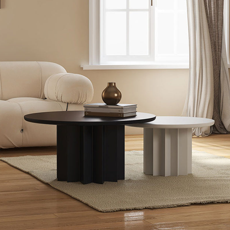 Scandinavian Dia 23.6"/31.5" Cocktail Table, Wooden Pedestal Coffee Table