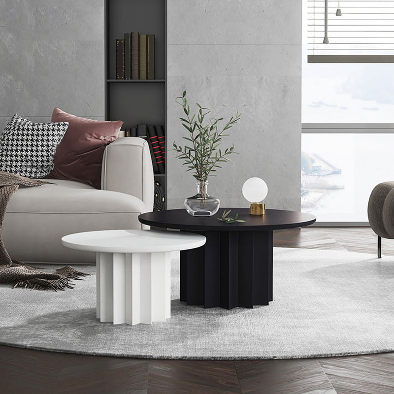 Scandinavian Dia 23.6"/31.5" Cocktail Table, Wooden Pedestal Coffee Table