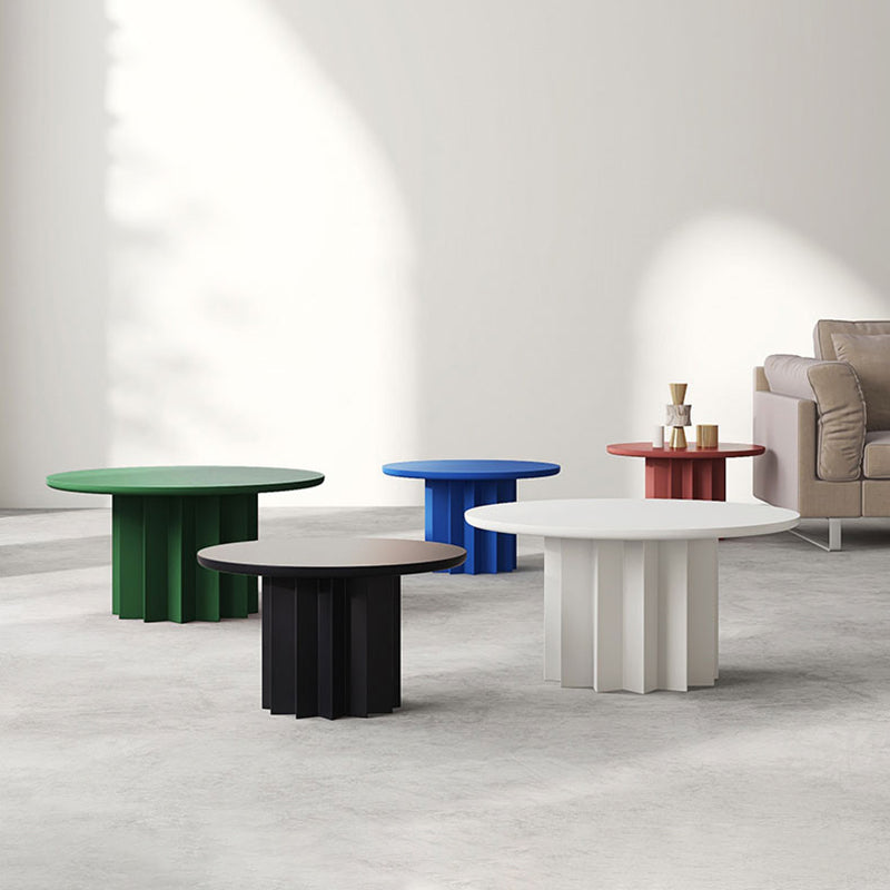 Scandinavian Dia 23.6"/31.5" Cocktail Table, Wooden Pedestal Coffee Table