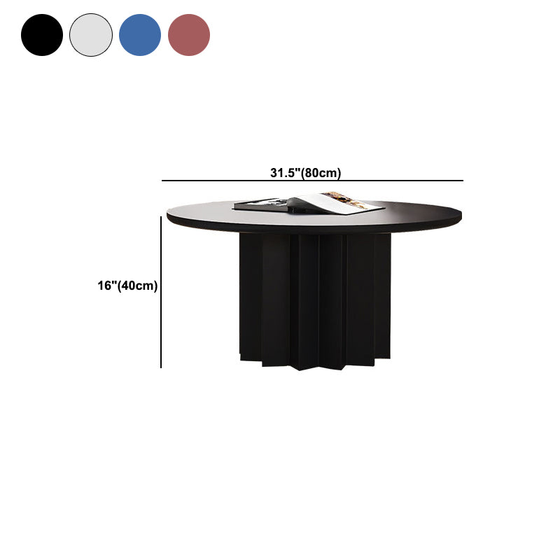 Scandinavian Dia 23.6"/31.5" Cocktail Table, Wooden Pedestal Coffee Table