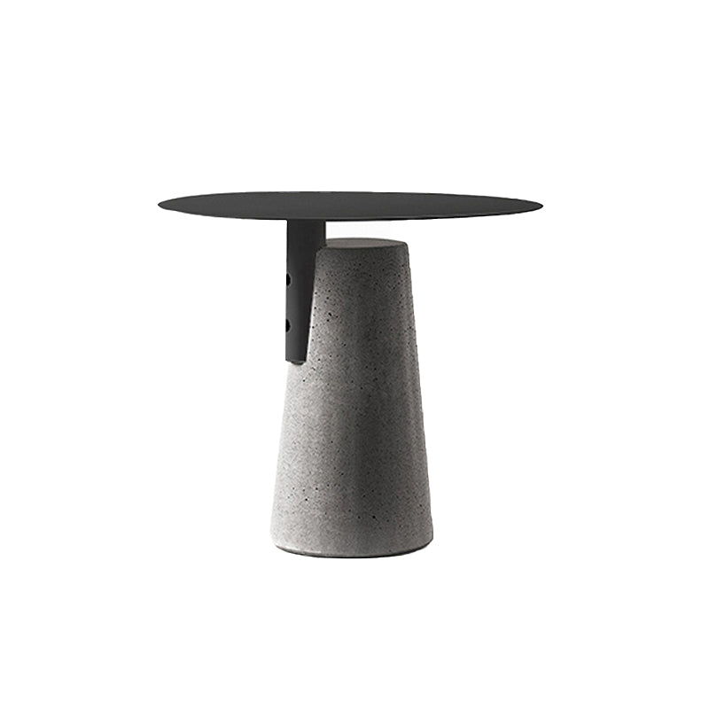 Round 1 Single Coffee Table Metal Cocktail Table with Cement Pedestal