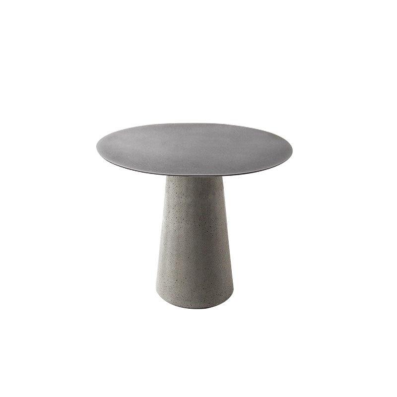 Round 1 Single Coffee Table Metal Cocktail Table with Cement Pedestal