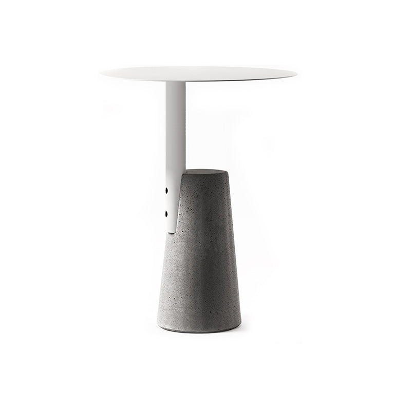 Round 1 Single Coffee Table Metal Cocktail Table with Cement Pedestal