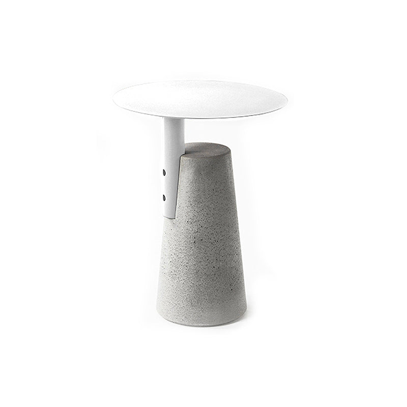 Round 1 Single Coffee Table Metal Cocktail Table with Cement Pedestal
