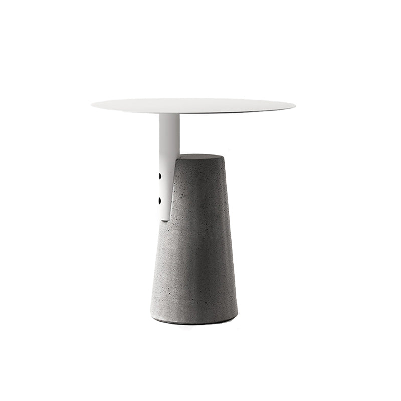 Round 1 Single Coffee Table Metal Cocktail Table with Cement Pedestal