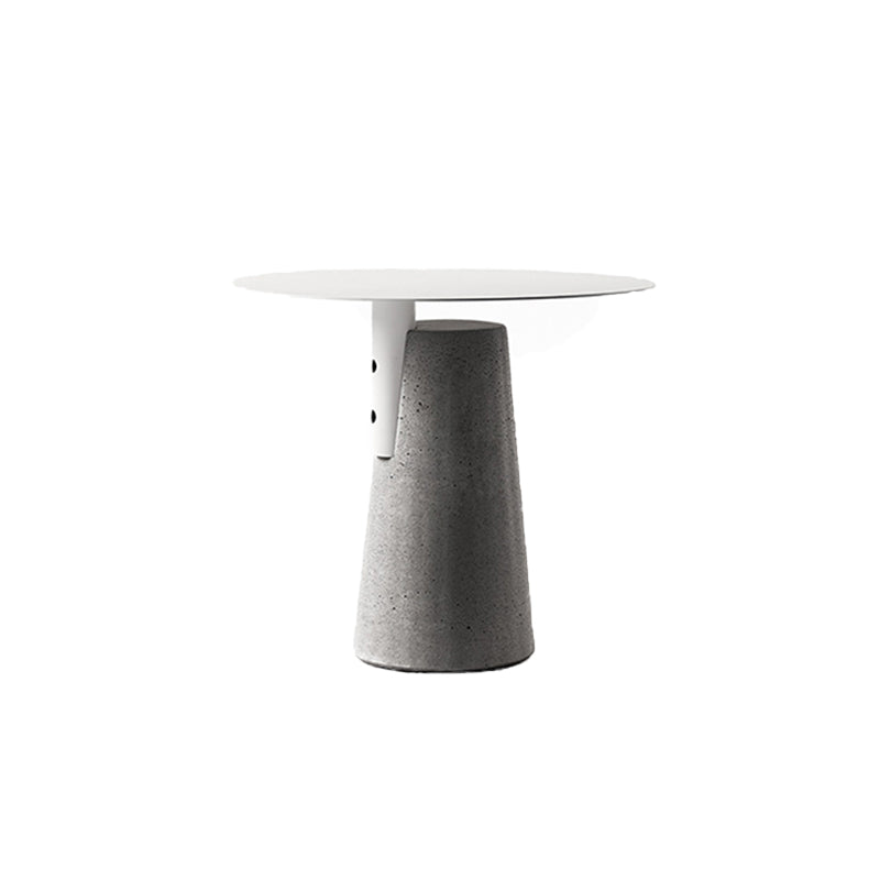Round 1 Single Coffee Table Metal Cocktail Table with Cement Pedestal