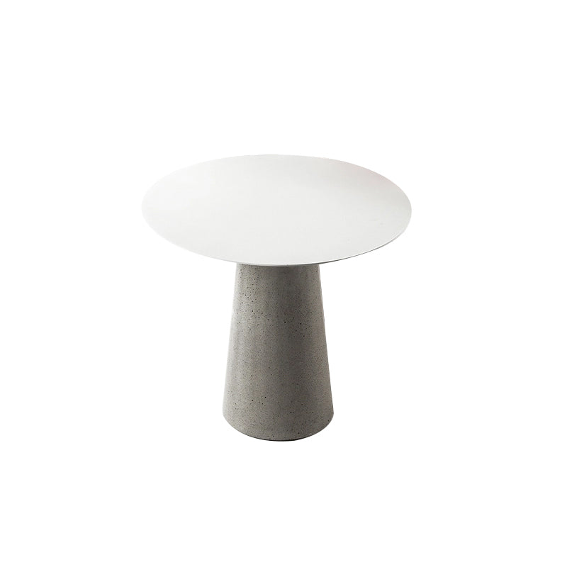 Round 1 Single Coffee Table Metal Cocktail Table with Cement Pedestal