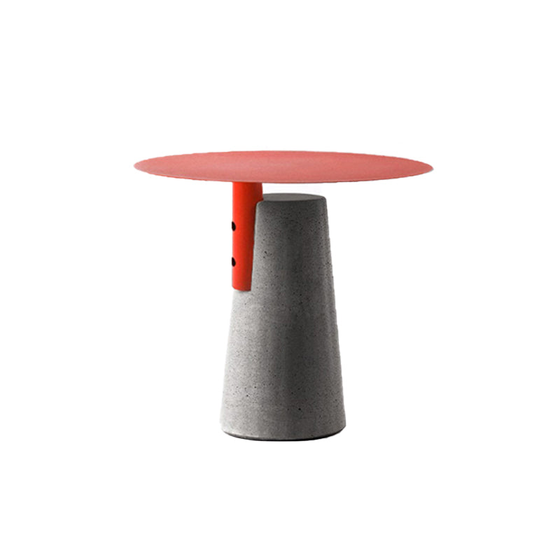 Round 1 Single Coffee Table Metal Cocktail Table with Cement Pedestal