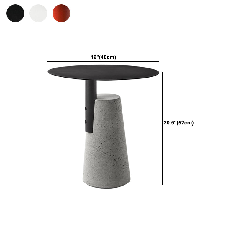 Round 1 Single Coffee Table Metal Cocktail Table with Cement Pedestal