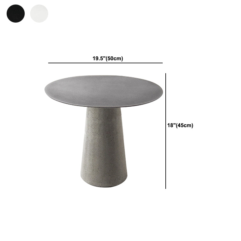 Round 1 Single Coffee Table Metal Cocktail Table with Cement Pedestal