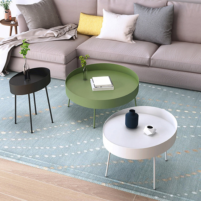 Dia 15.75"/23.62"/31.5" Iron Cocktail Table 4 Legs Coffee Table