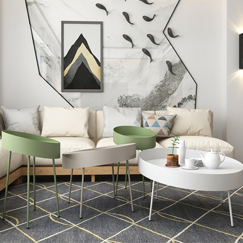 Dia 15.75"/23.62"/31.5" Iron Cocktail Table 4 Legs Coffee Table