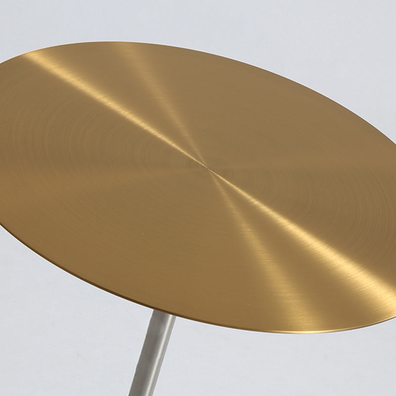 Pedestal 1 Single Coffee Table Mid-Century Modern Cocktail Table with Metal Top