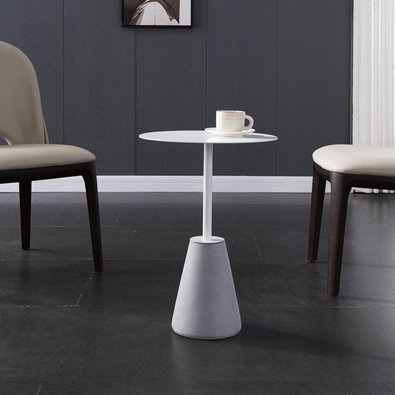 Pedestal 1 Single Coffee Table Mid-Century Modern Cocktail Table with Metal Top