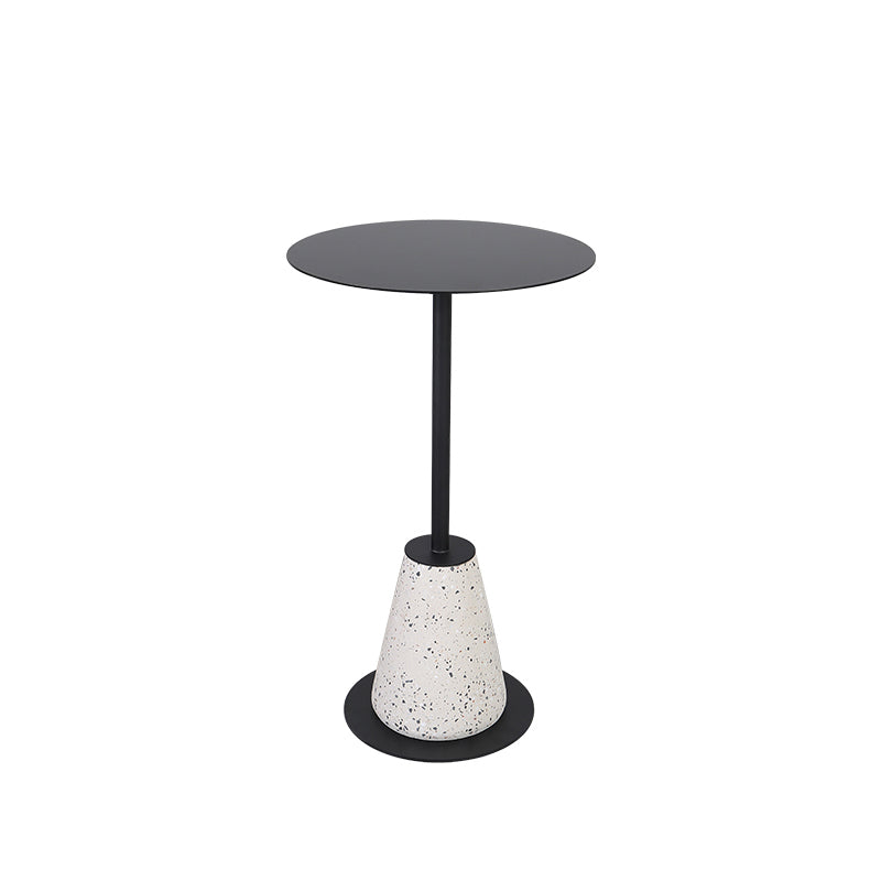 Pedestal 1 Single Coffee Table Mid-Century Modern Cocktail Table with Metal Top