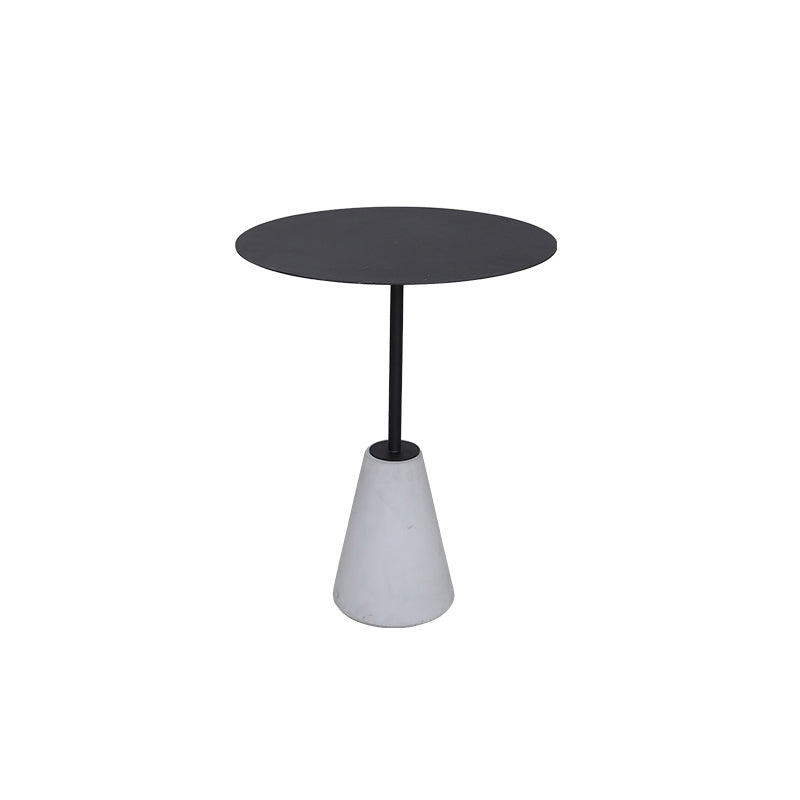 Pedestal 1 Single Coffee Table Mid-Century Modern Cocktail Table with Metal Top