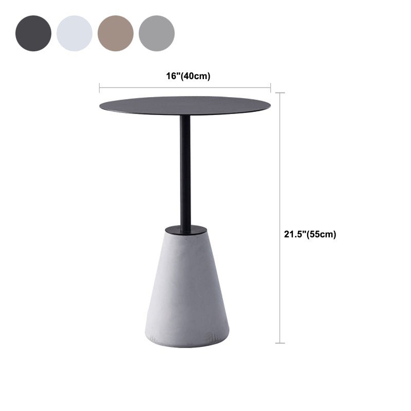 Pedestal 1 Single Coffee Table Mid-Century Modern Cocktail Table with Metal Top