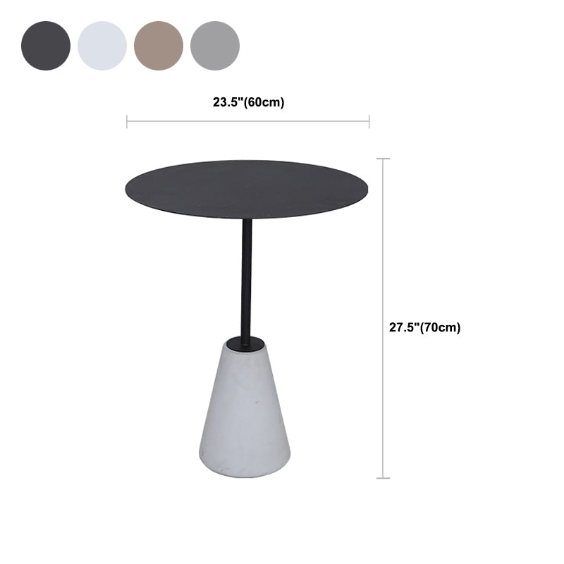 Pedestal 1 Single Coffee Table Mid-Century Modern Cocktail Table with Metal Top