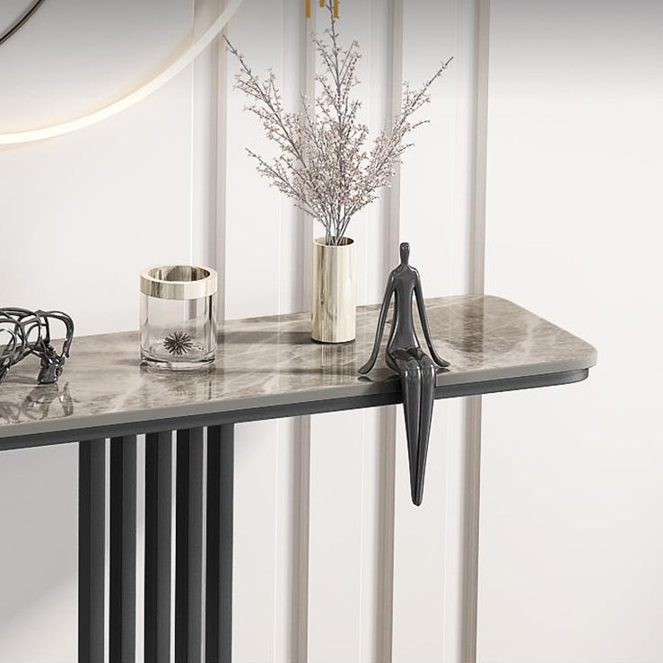 Scratch Resistant Rectangle Table 11.81" W x 31.49" H Stone Table for Hall