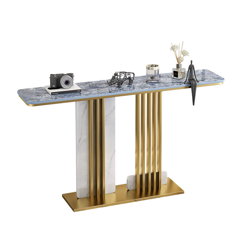 Scratch Resistant Rectangle Table 11.81" W x 31.49" H Stone Table for Hall