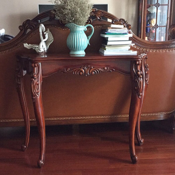4 Legs Wood Half Moon Stain Resistant Console Table for Hall
