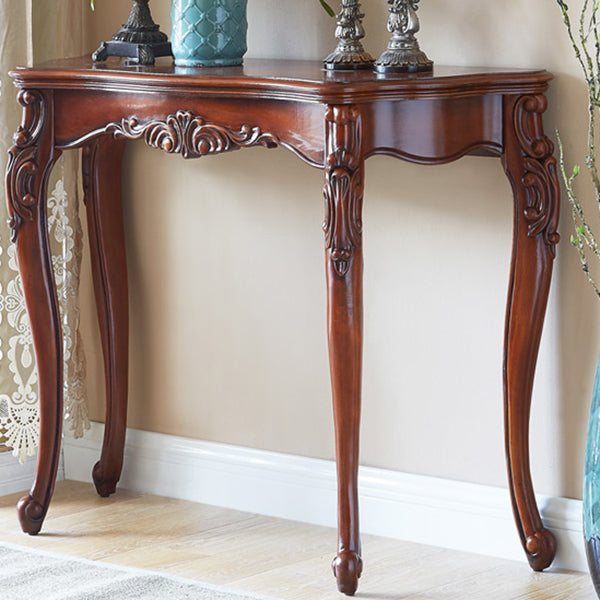 4 Legs Wood Half Moon Stain Resistant Console Table for Hall