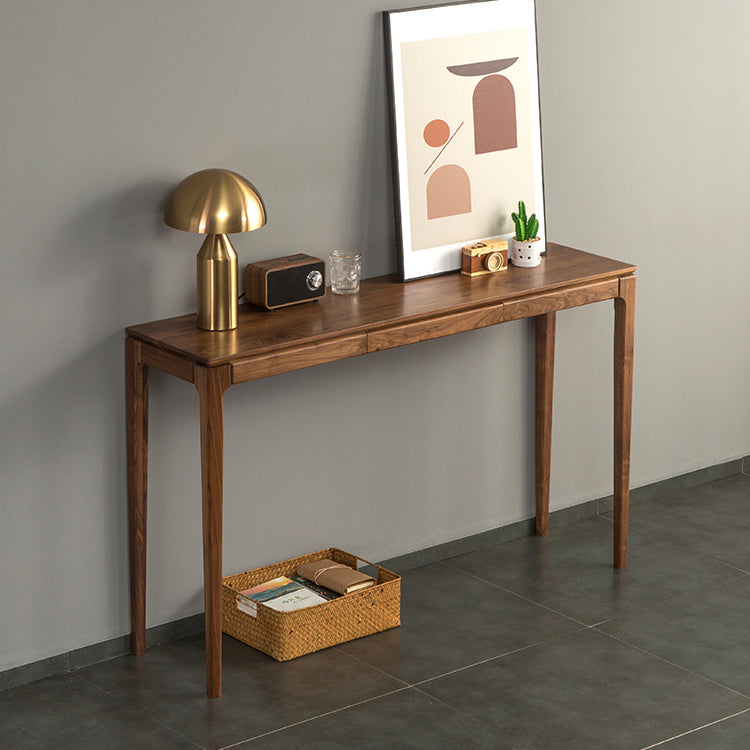 Solid Wood Mid-Century ModernTable in Brone Console Table 30"H