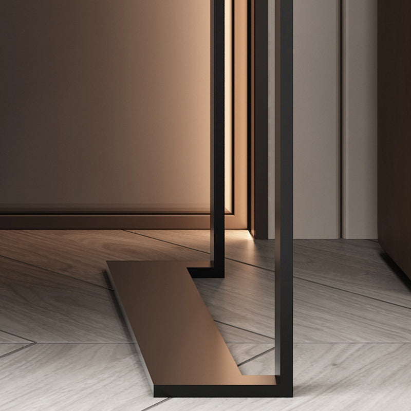 Leather Sled Nightstand 20" Tall Leather Night Table with 1 Drawer