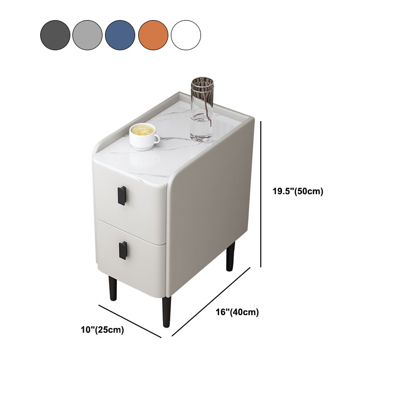 Wooden Nightstand with 4 Legs 20" Tall Accent Table Nightstand with Drawers