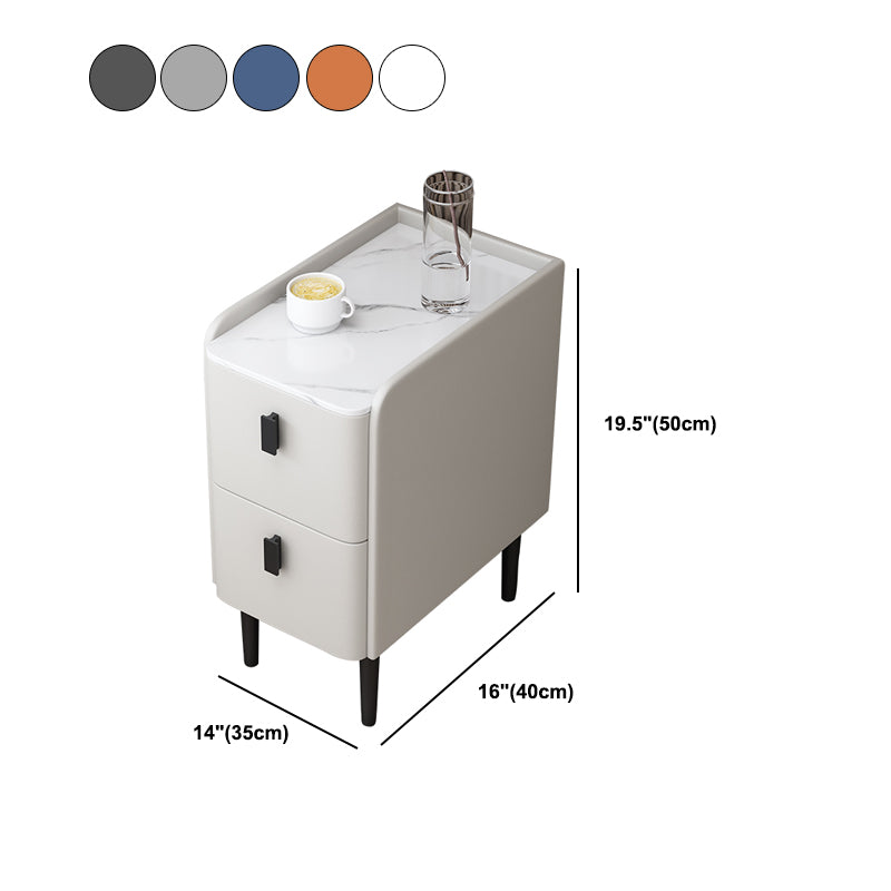 Wooden Nightstand with 4 Legs 20" Tall Accent Table Nightstand with Drawers