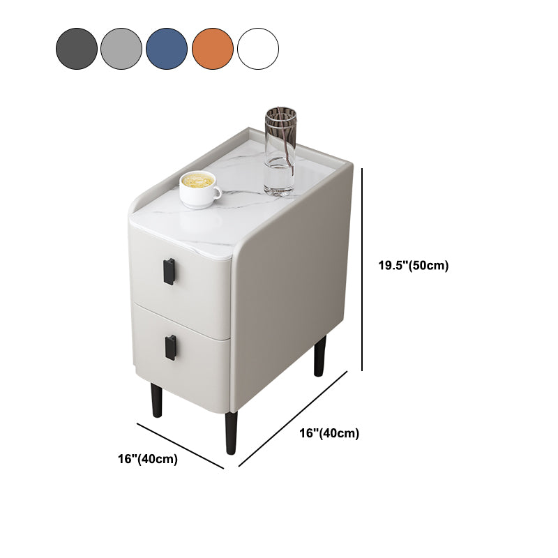 Wooden Nightstand with 4 Legs 20" Tall Accent Table Nightstand with Drawers