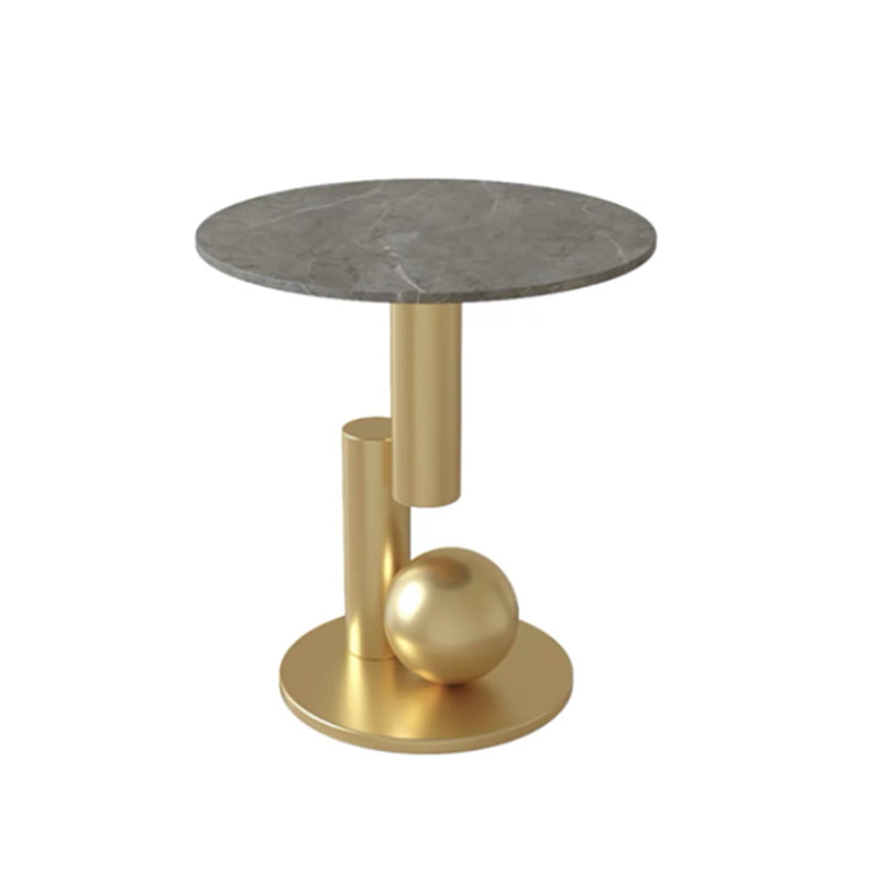 Mid-Century Modern Round Scratch-Resistant Accent Side Table Iron Pedestal End Table