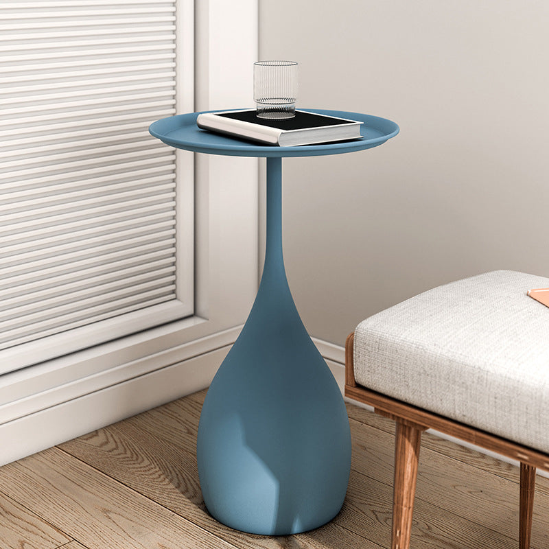 Modern Style Metal Iron Base Metal Desktop Paint Craft Round Side Table