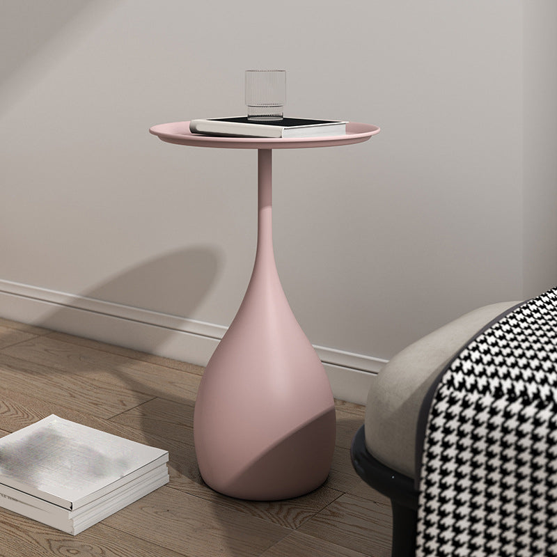 Modern Style Metal Iron Base Metal Desktop Paint Craft Round Side Table