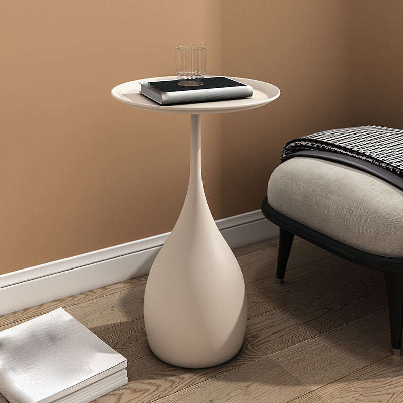 Modern Style Metal Iron Base Metal Desktop Paint Craft Round Side Table