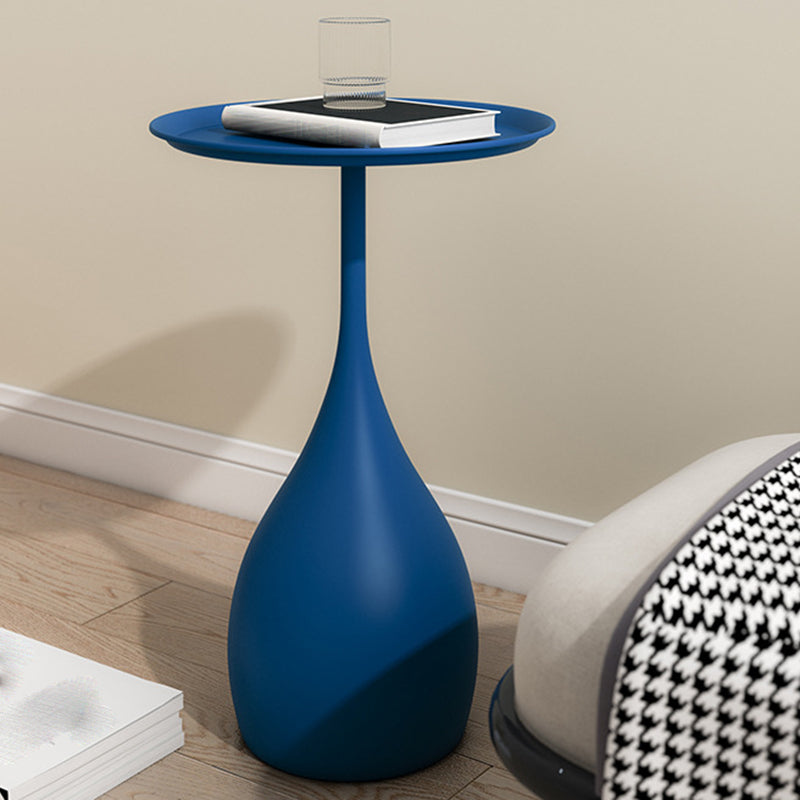 Modern Style Metal Iron Base Metal Desktop Paint Craft Round Side Table