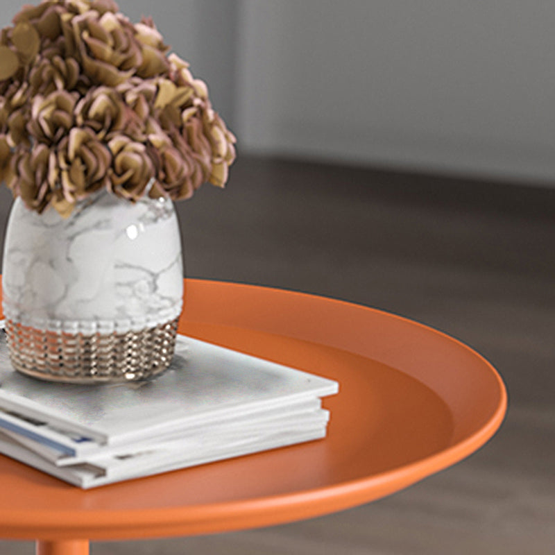 Modern Style Metal Iron Base Metal Desktop Paint Craft Round Side Table