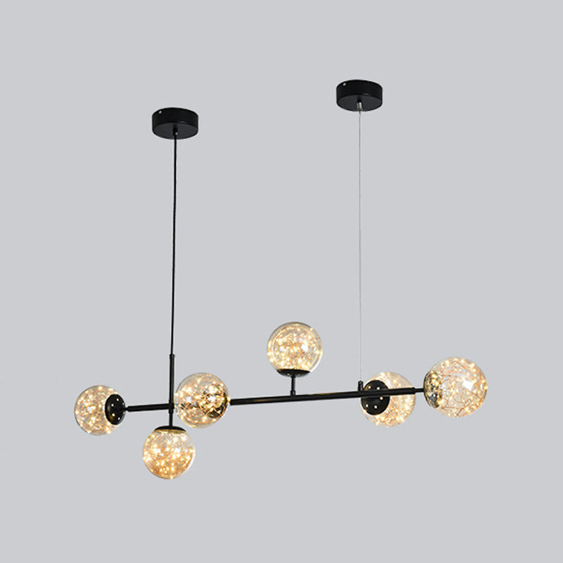 Glass Ball Island Lighting Fixture Contemporary Pendant Lighting Fixture