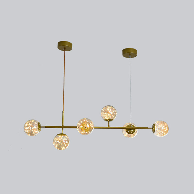 Glass Ball Island Lighting Fixture Contemporary Pendant Lighting Fixture