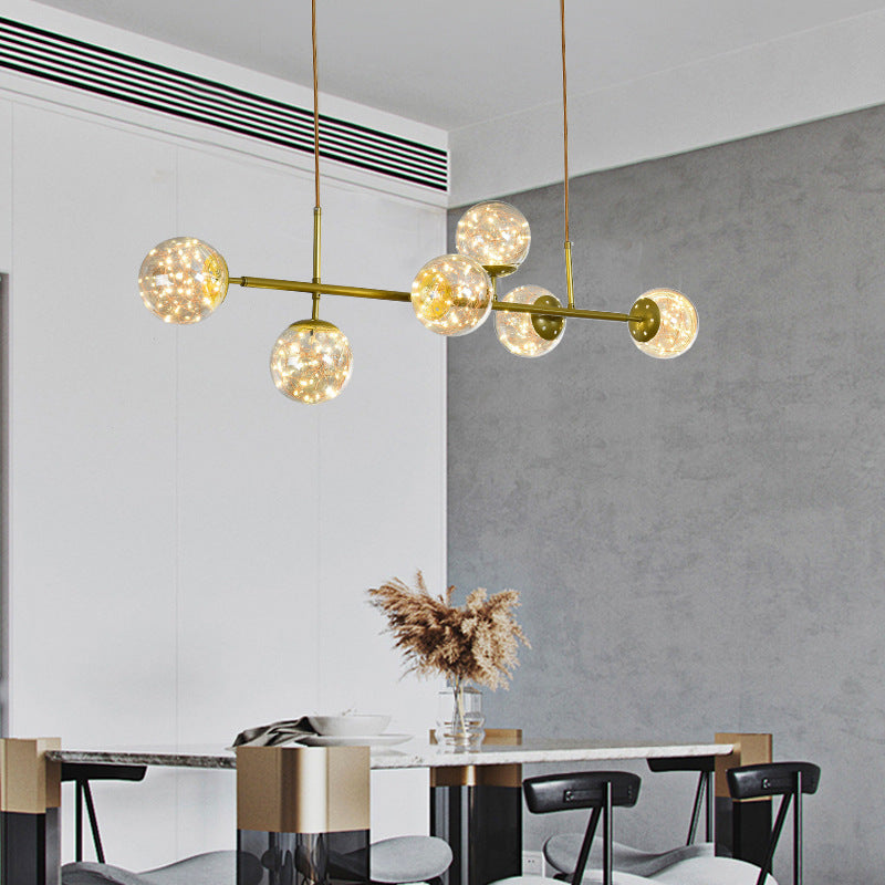 Glass Ball Island Lighting Fixture Contemporary Pendant Lighting Fixture