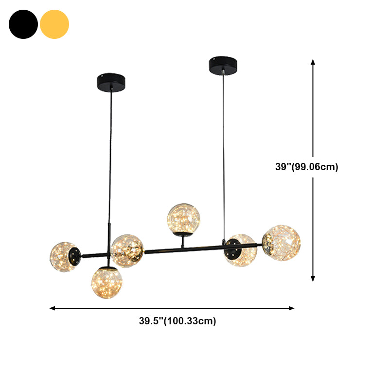 Glass Ball Island Lighting Fixture Contemporary Pendant Lighting Fixture