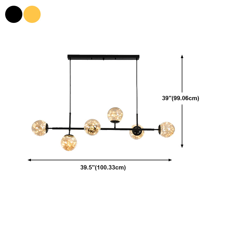 Glass Ball Island Lighting Fixture Contemporary Pendant Lighting Fixture