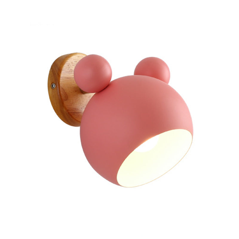 Macaron Style Wall Mount Light 1-Light Wall Light with Iron Shade for Living Room