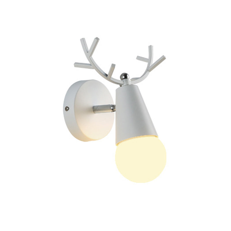 Macaron Style Wall Mount Light 1-Light Wall Light with Iron Shade for Living Room